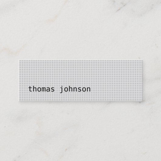 Einfache Elegant Texture Gray Consultant Mini Visitenkarte (Vorderseite)