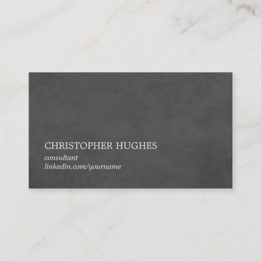 Einfache Elegant Texture Gray Consultant Visitenkarte (Vorderseite)