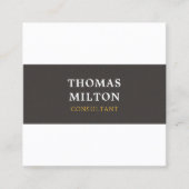 Einfache Elegant Texture Gray White Consultant Quadratische Visitenkarte (Vorderseite)