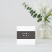 Einfache Elegant Texture Gray White Consultant Quadratische Visitenkarte (Stehend Vorderseite)