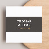 Einfache Elegant Texture Gray White Consultant Quadratische Visitenkarte