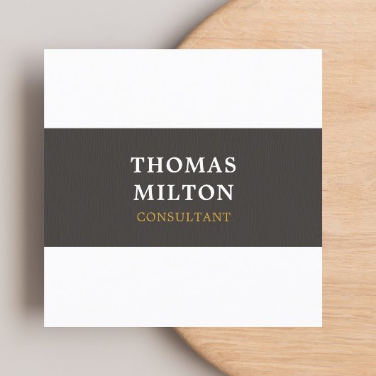 Einfache Elegant Texture Gray White Consultant Quadratische Visitenkarte