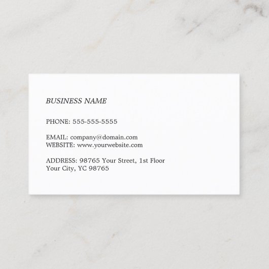 Einfache Elegant Texture Linen Consultant Visitenkarte (Rückseite)