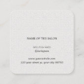 Einfache Elegant Texture White Hair Stylist Quadratische Visitenkarte (Rückseite)