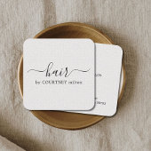 Einfache Elegant Texture White Hair Stylist Quadratische Visitenkarte