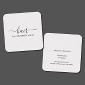 Einfache Elegant Texture White Hair Stylist Quadratische Visitenkarte