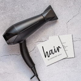 Einfache Elegant Texture White Hair Stylist Quadratische Visitenkarte