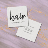 Einfache Elegant Texture White Hair Stylist Quadratische Visitenkarte