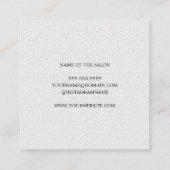 Einfache Elegant Texture White Hair Stylist Quadratische Visitenkarte (Rückseite)