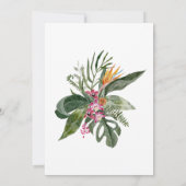 Einfache Elegant Tropical 40. Geburtstag Einladung (Rückseite)