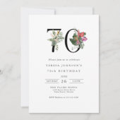 Einfache Elegant Tropical 70. Geburtstag Einladung (Vorderseite)