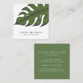 Einfache Elegant Tropical Modern Quadratische Visitenkarte (Vorne/Hinten)