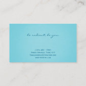 Einfache Elegant Türkis Aquamarin Beauty Consultan Visitenkarte (Rückseite)
