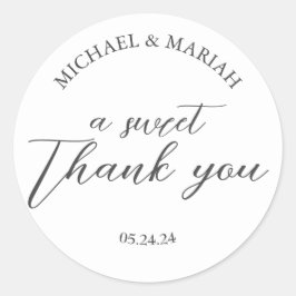 Einfache Elegant Vielen Dank Gastgeschenk Hochzeit Runder Aufkleber