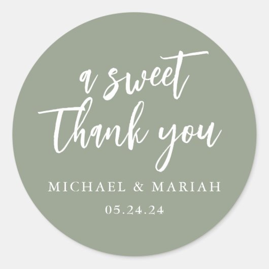 Einfache Elegant Vielen Dank Gastgeschenk Hochzeit Runder Aufkleber (Vorderseite)