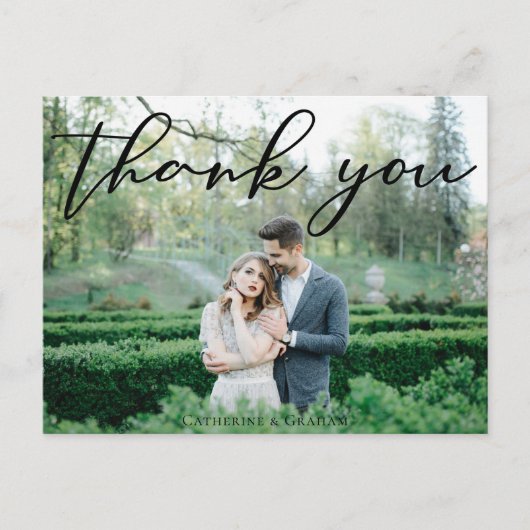 Einfache Elegant Vielen Dank Script Chic Wedding F Postkarte (Vorderseite)