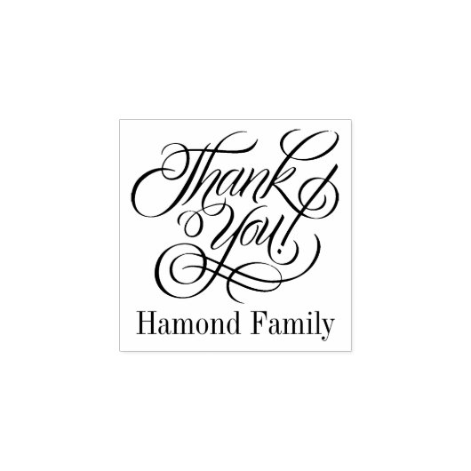 Einfache Elegant Vielen Dank, Script Gummistempel (Prägung)