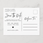 Einfache Elegant Vow Erneuerung Save the Date Ankündigungspostkarte (Rückseite)