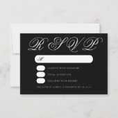 Einfache Elegant Wedding Black Script UAWG RSVP Karte (Vorderseite)