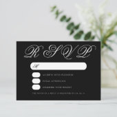 Einfache Elegant Wedding Black Script UAWG RSVP Karte (Stehend Vorderseite)