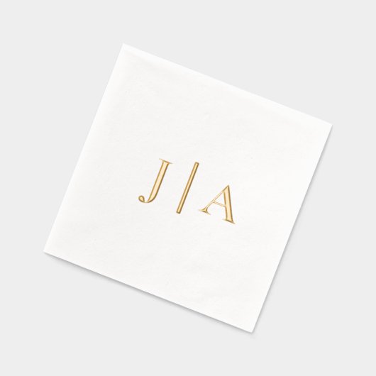 Einfache Elegant Wedding Monogram Servietten Mit Folie (Links)