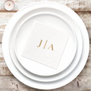 Einfache Elegant Wedding Monogram Servietten Mit Folie
