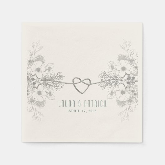 Einfache Elegant Wedding Napkins Serviette (Vorderseite)