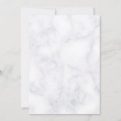 Einfache Elegant Wedding Silver Confetti Marmor Einladung (Rückseite)