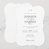 Einfache Elegant Wedding Silver Monogram Einladung (Vorne/Hinten)