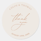 Einfache Elegant Wedding Vielen Dank Runder Aufkleber (Vorderseite)