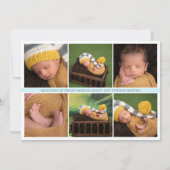 Einfache Elegant White | Gray Blue Foto Collage Ankündigung (Rückseite)