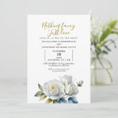 Einfache Elegant White Rose Nichts Extravagant nur Einladung (Stehend Vorderseite)