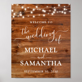 Einfache Elegant Wood Rustic Wedding Poster