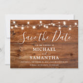 Einfache Elegant Wood Rustic Wedding Save The Date (Vorderseite)