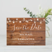 Einfache Elegant Wood Rustic Wedding Save The Date (Stehend Vorderseite)