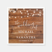 Einfache Elegant Wood Rustic Wedding Serviette (Vorderseite)