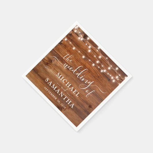 Einfache Elegant Wood Rustic Wedding Serviette (Ecke)