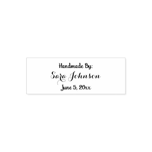 Einfache Elegantafel mit Name und Datum Permastempel (Design)