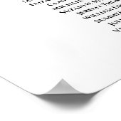 Einfache elegante 14-Tisch-Hochzeitskarte Poster (Ecke)