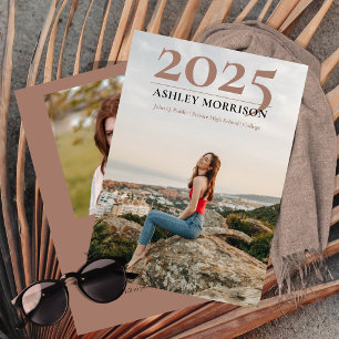 Einfache elegante 2026 Zwei-Fotos Terrakotta-Absch Einladung