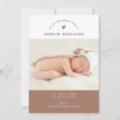 Einfache Elegante 2 Fotos New Baby Ankündigung (Vorderseite)