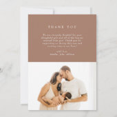 Einfache Elegante 2 Fotos New Baby Ankündigung (Rückseite)