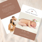 Einfache Elegante 2 Fotos New Baby Ankündigung