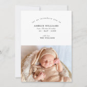 Einfache Elegante 2 Fotos New Baby Ankündigung (Vorderseite)