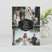 Einfache, elegante 3-Foto-Collage Einladung (Stehend Vorderseite)