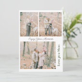 Einfache Elegante 3 Foto Collage Ferienkarte Dankeskarte (Stehend Vorderseite)