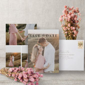 Einfache Elegante 4 Foto Moderne Verlobung Save The Date