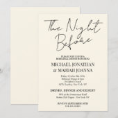 Einfache Elegante Abendessen vor der Probe Einladung (Vorne/Hinten)