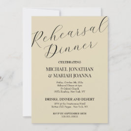 Einfache Elegante Abendessen vor der Probe Einladung
