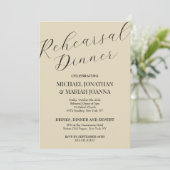 Einfache Elegante Abendessen vor der Probe Einladung (Stehend Vorderseite)